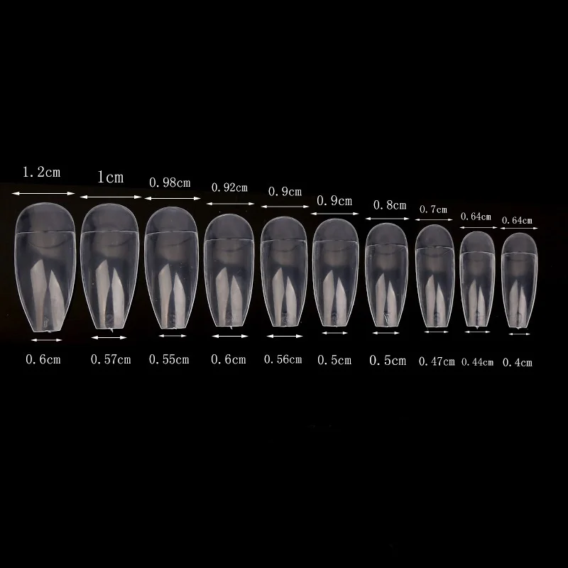 Yimart Korea 500Pcs Half Cover French Coffin Nail Tips Long ABS Artificial Fingernails Ballet Nail Tips Fake Nails Finger