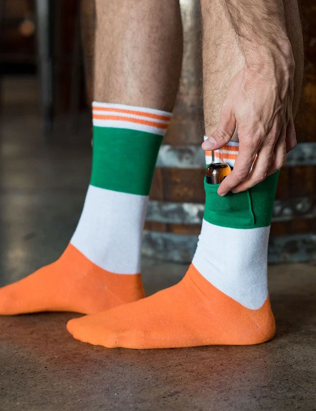 AJ 19182 New Coming Unique Designer Custom Cotton Stripes Mid-Calf Sporty Coin Pocket Socks