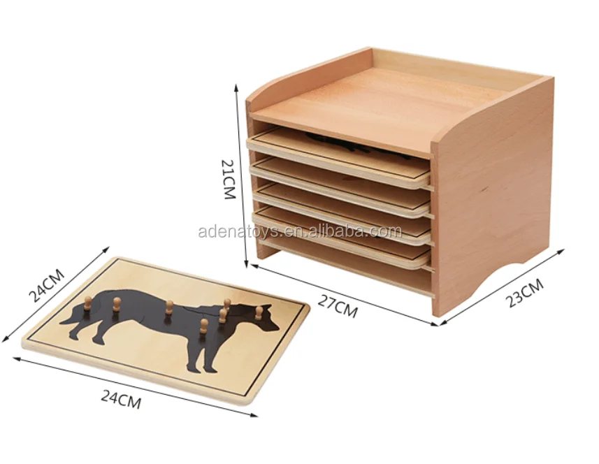 Материалы по методу Монтессори в Китае: игрушки Монтессори B003, пазл-шкаф с животными, включает 5 пазлов, обучающие игрушки для детей
