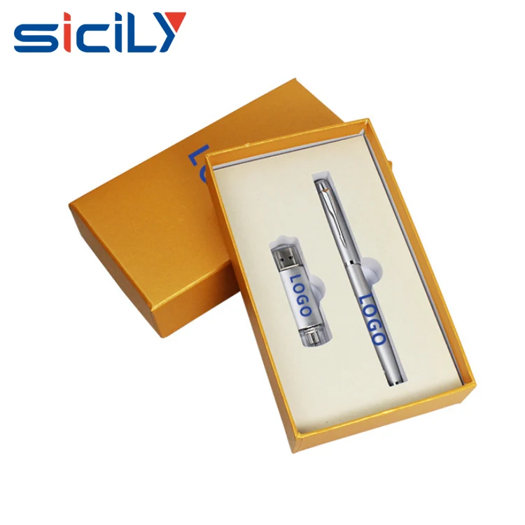 Custom Christmas Business Gift Set ,Pen and USB Flash Drive Office Gift Set, China Wholesale Unique Gift Idea