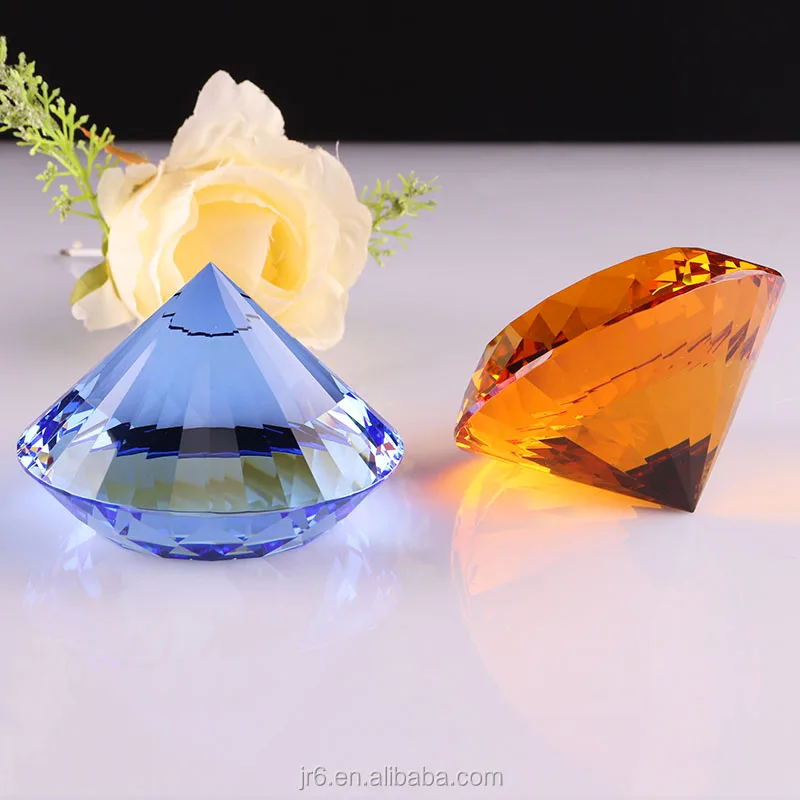 wholesale k9 crystal diamond decorative glass gems  large crystal paper weight diamond for home decor