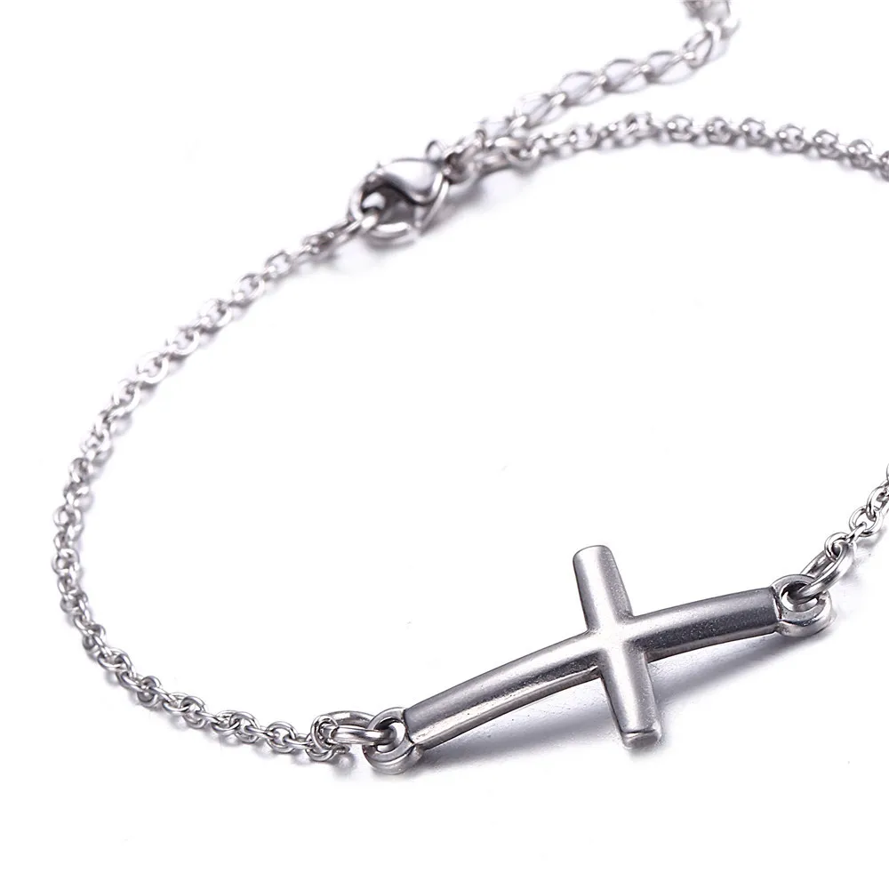 High quality christian jewelry cross stainless steel chain cross bracelet for fashion girls and boys