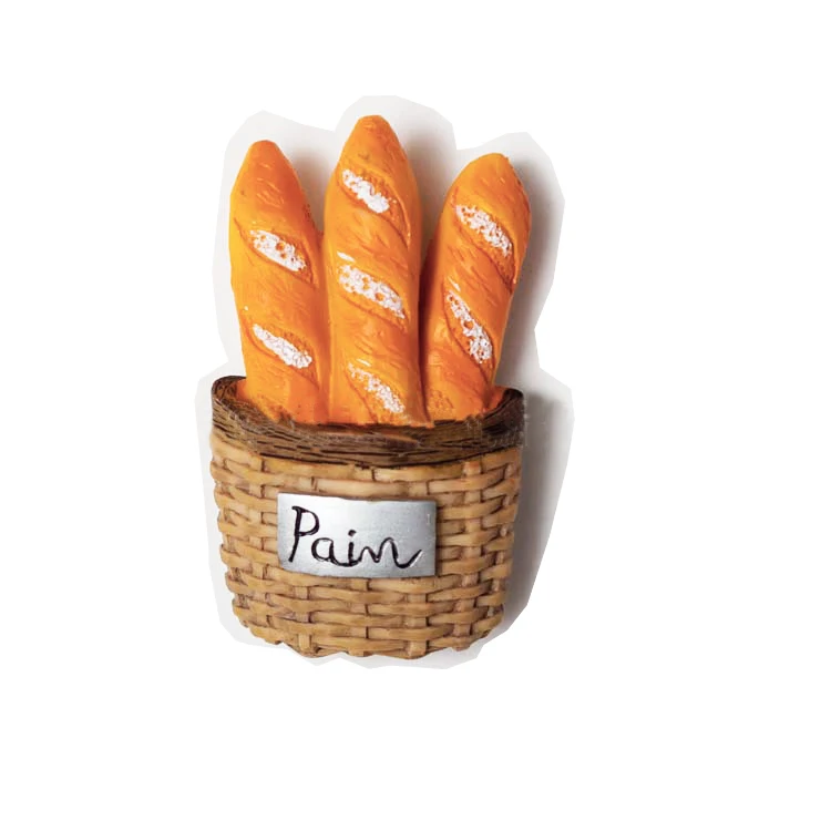 Fake Food Baguette Bread Resin 3d Fridge Magnet for Kitchen Decor