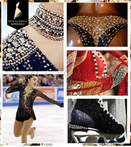 Crystal Castle 4A 10SS clear white flatback rhinestone embellishments wholesale glass hotfix crystals