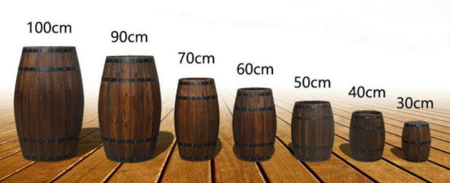 Decorative pine barrel customized charring wooden barrel for decoration
