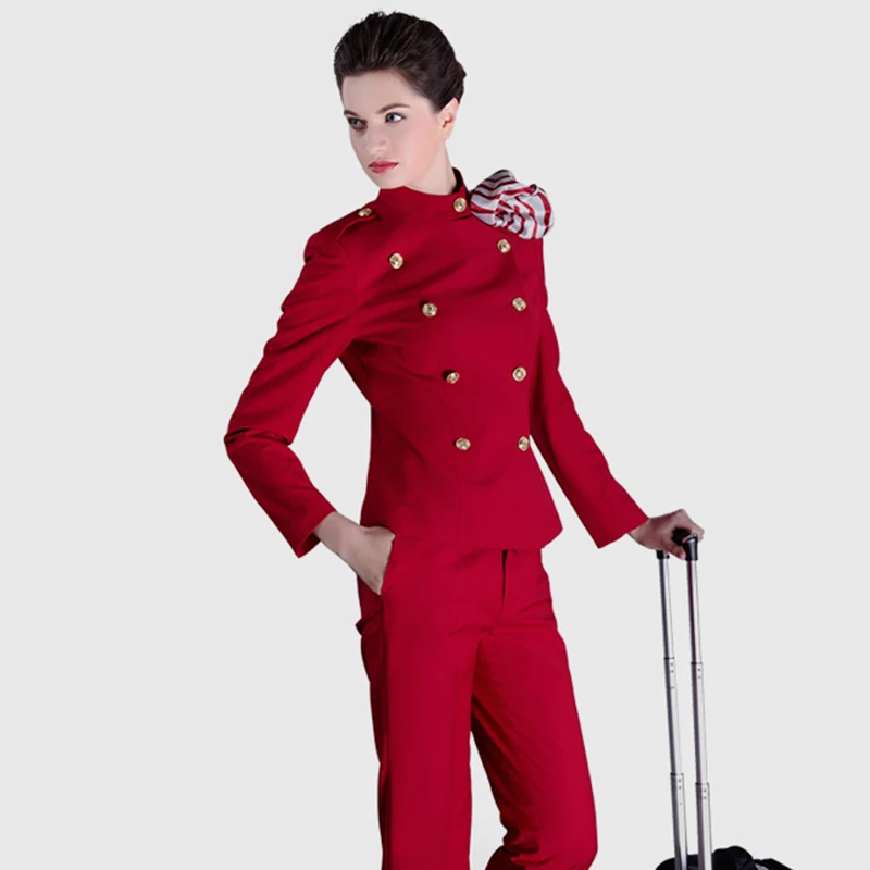 
wholesale Flight Attendant Hat And Airline women Uniforms Sets 