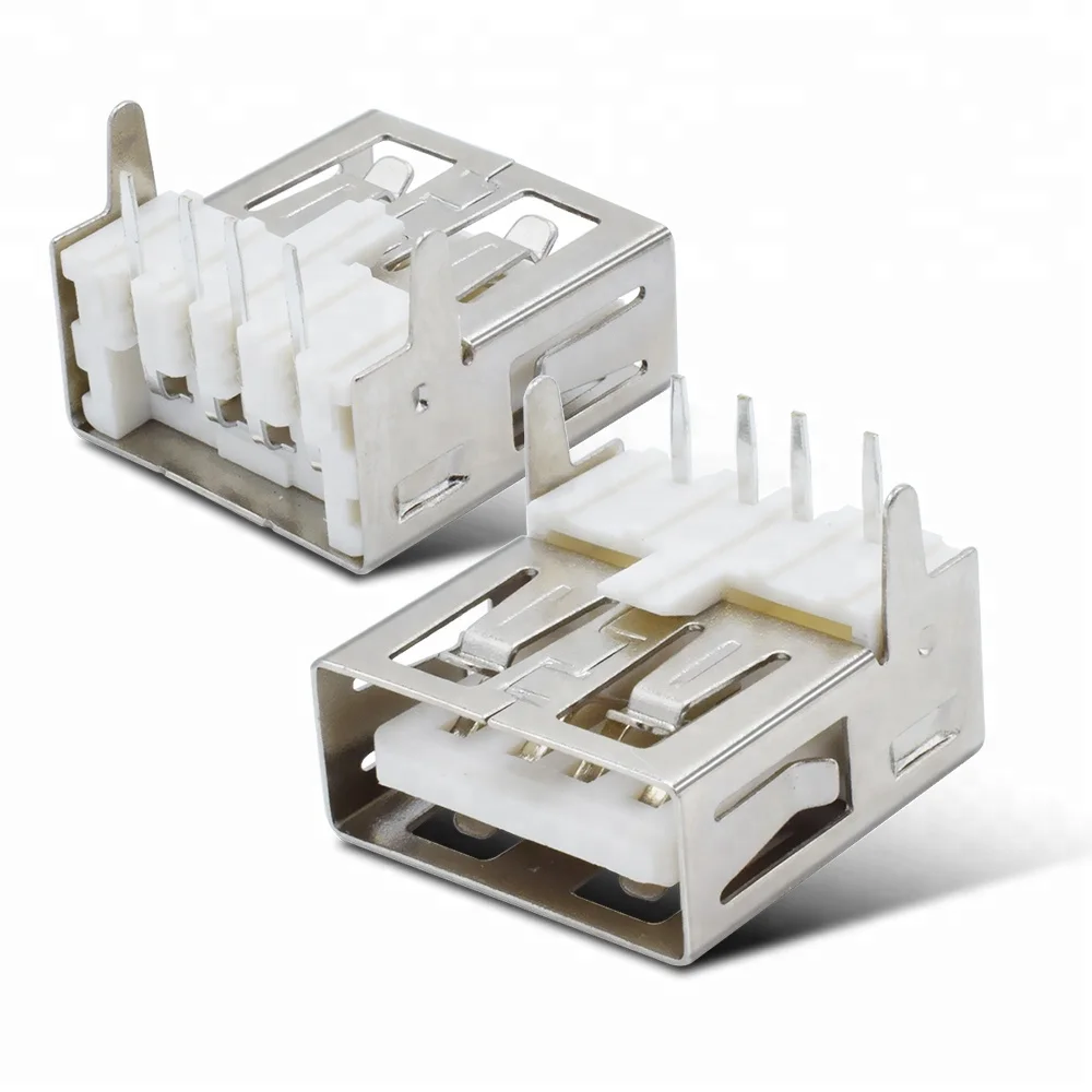 
Short body 4 Pin USB 2.0 Type-A Female Connector Ports Replacement Right Angle Socket 