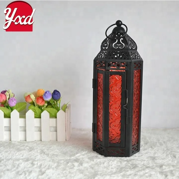 glass Moroccan Style decorative lantern for candle