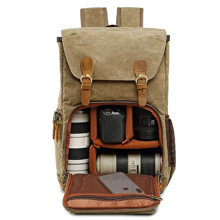 Large Capacity  Canvas Camera Backpack Bag Rucksack Knapsack