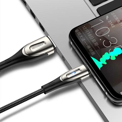 Joyroom S-M411 zinc alloy led data cable micro usb cable type c fast charging cable charger 3m 2m 1m