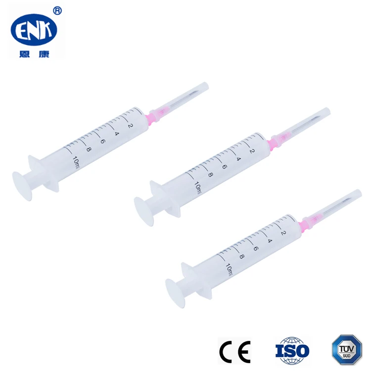 Hot Sale Plastic 2 parts Medical Disposable Syringe Without Rubber