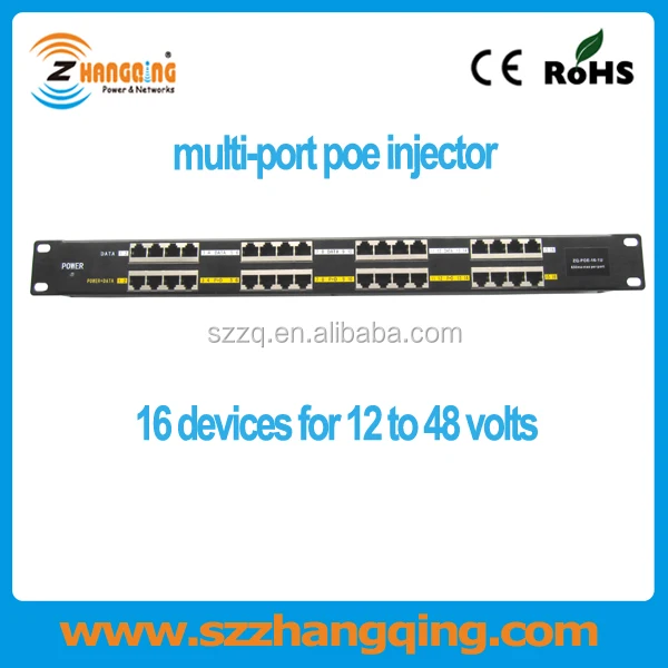 Multiport power over ethernet Patch Panel POE 16 Port for IP camera POE