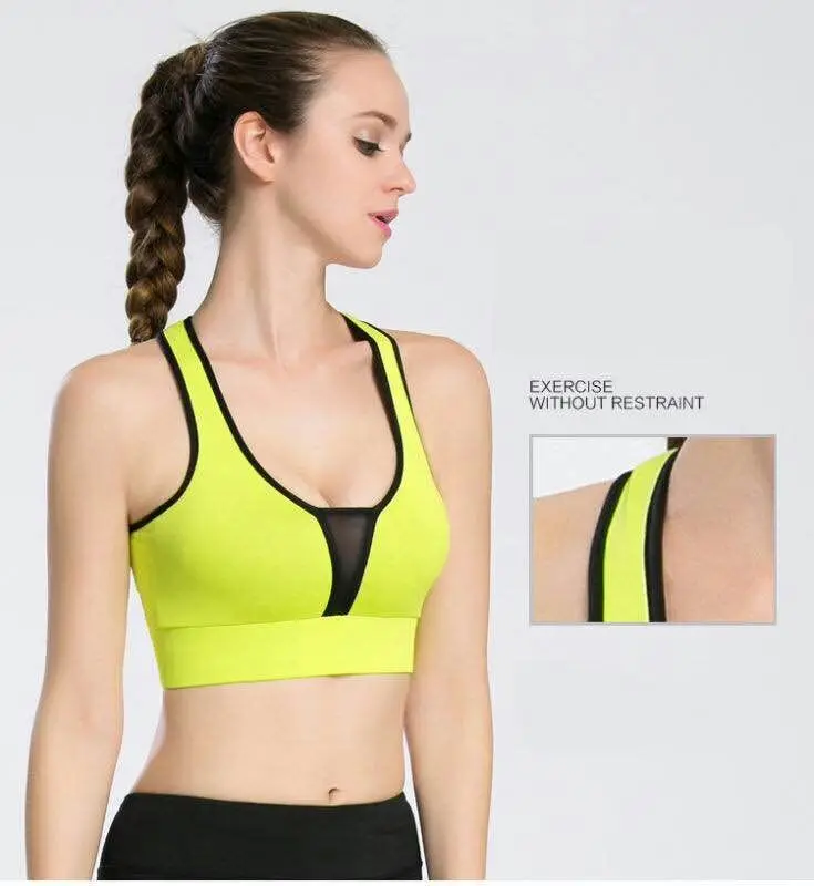 Ladies flexible cheap polyester great stretch sport bra for woman