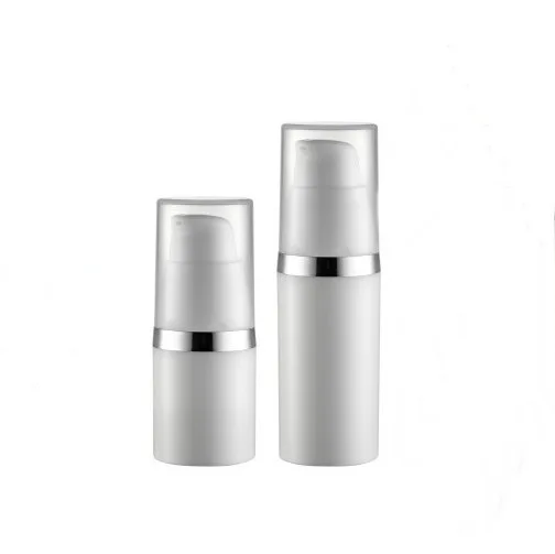 Aluminum 15ml 30ml 50ml silver cosmetic round airless bottle