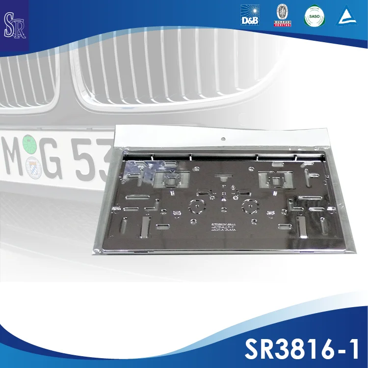 AUTO CARBON FIBER PLASTIC CHROME HOLDER BRACKET CAR LICENSE PLATE FRAMES