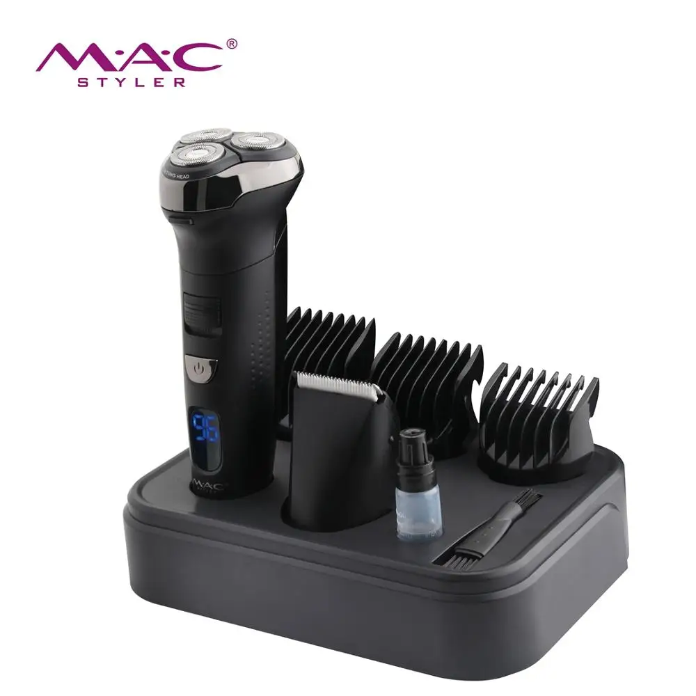 Shave and Haircut 2 In 1Barber 3D Rotating Body Washing Safety Lock Power Remind Electric LCD Display Rechargeable Shaver