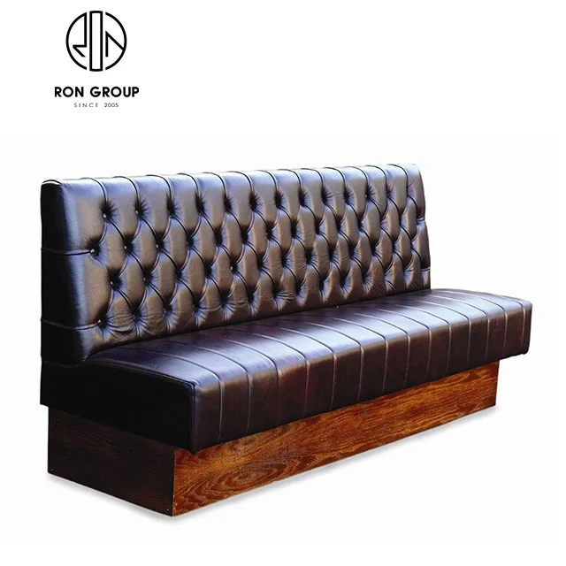 Modern Used Restaurant Furniture Wooden Frame Cafe Bench Seating Luxury PU Leather Pink Booth Sofa
