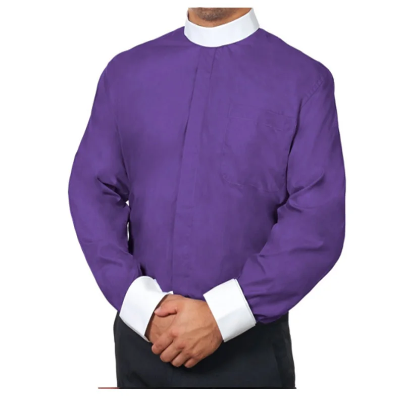 Church Shirts-Men/Women Long Sleeve Tab Clergy Shirt