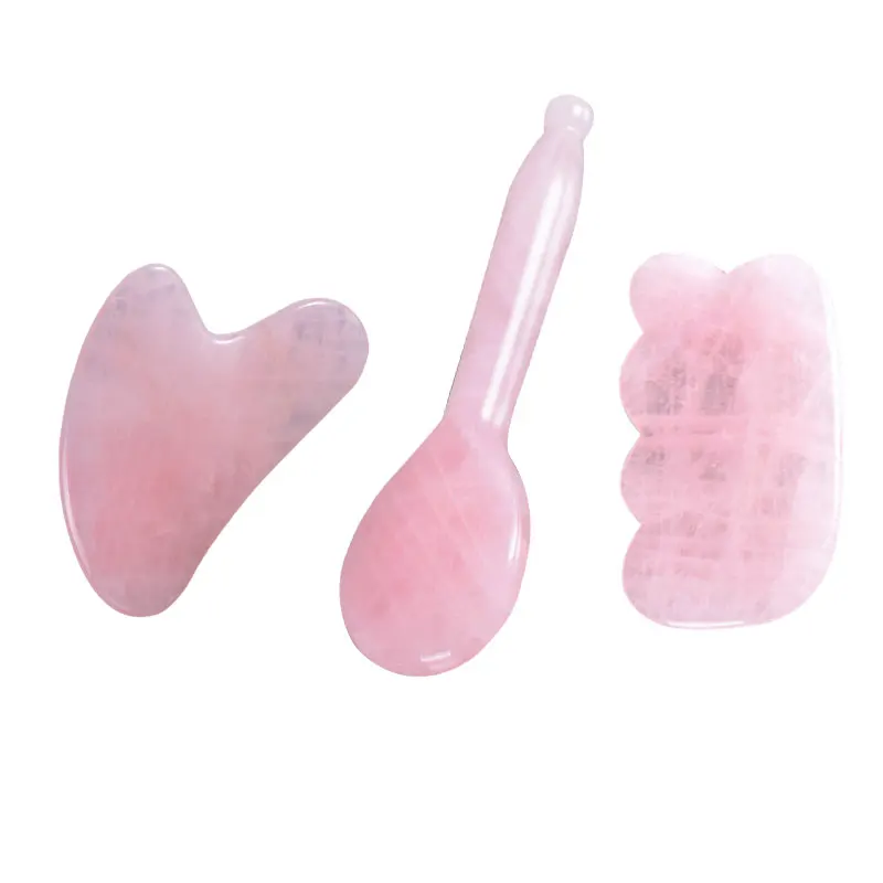 Amazon hot jade guasha board rose quartz gua sha tool for body