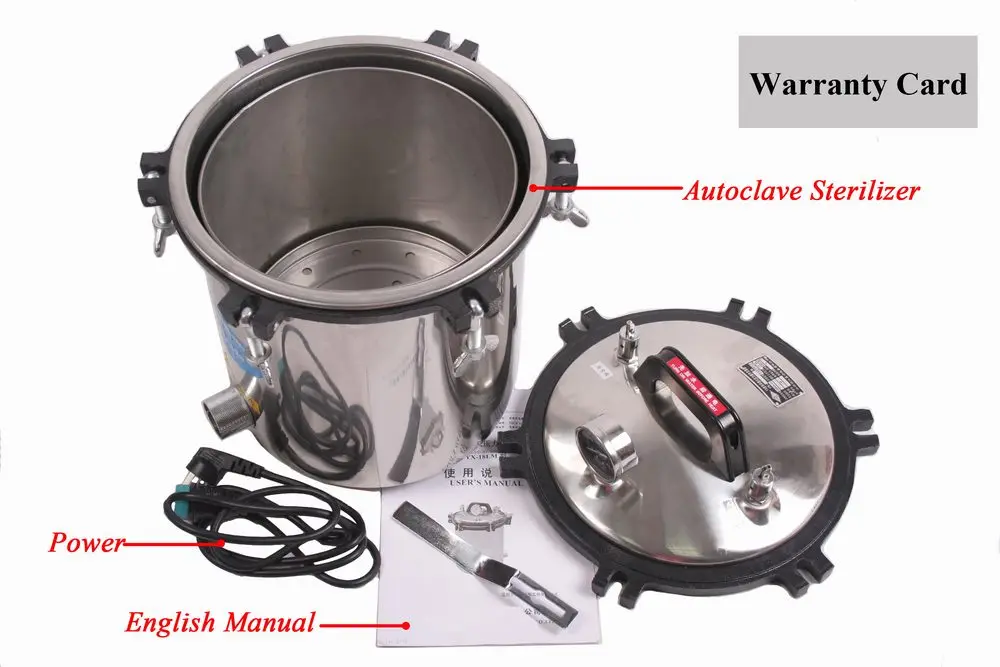 18 Liter Steam Autoclave Bacteria Incinerator Stainless Steel Pressure Steam Sterilizer