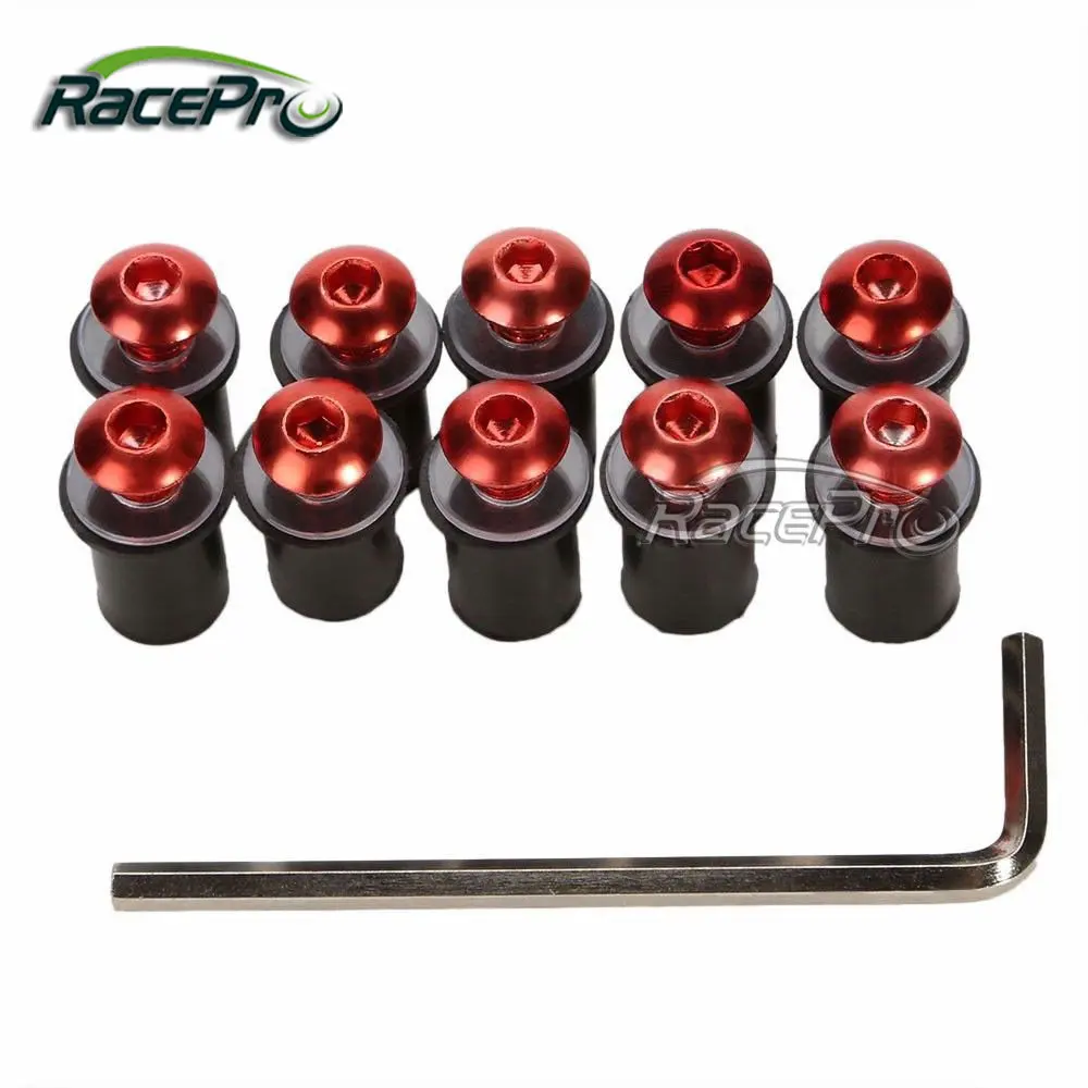 Universal Motorcycle Colored Windshield Windscreen Fairing Bolt Kit Screen Screw and Bolt