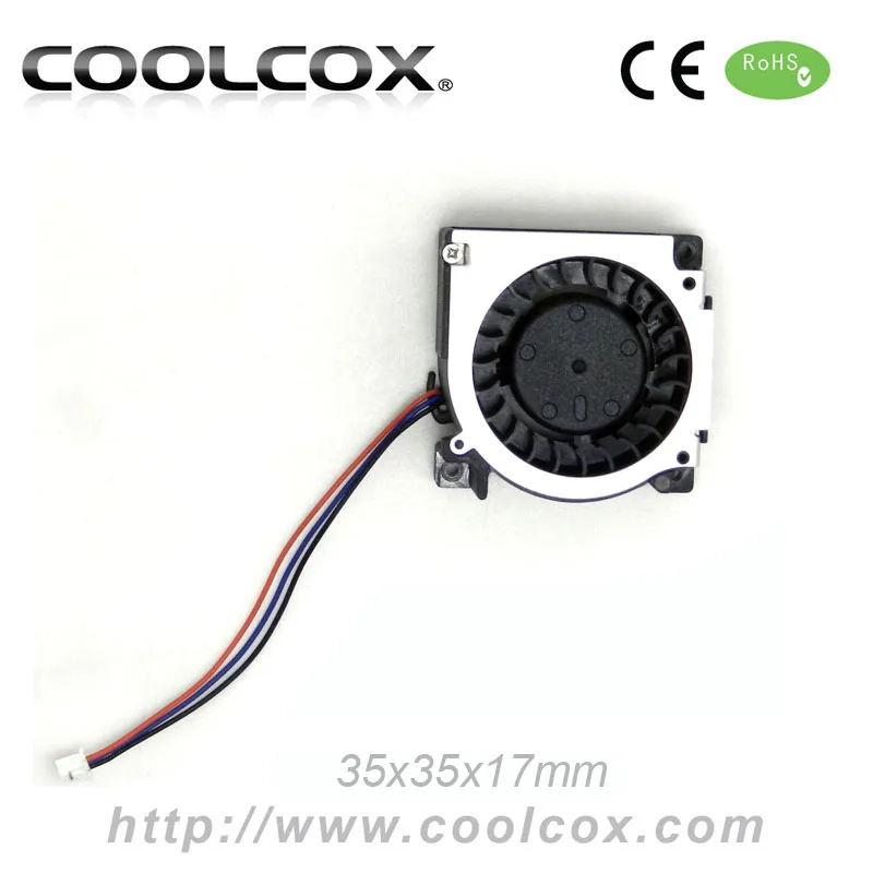 Воздуходувка CoolCox 35x35x17 мм, 3517 мини-вентилятор, 3517 DC 5V или 12V вентилятор охлаждения воздуха, трубный вентилятор, небольшой центробежный вентилятор