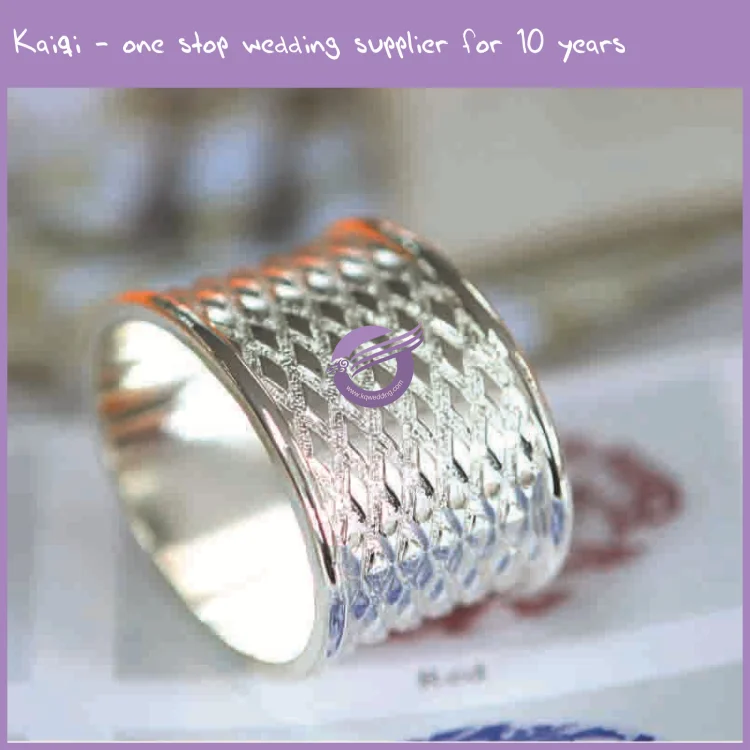 HS00130 Wedding bulk silver metal napkin rings napkin holder