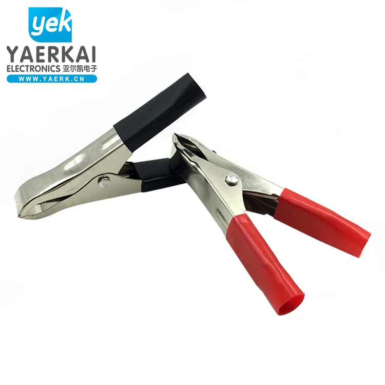 YAERK car battery clamp full insulated alligator clip 75mm 30A