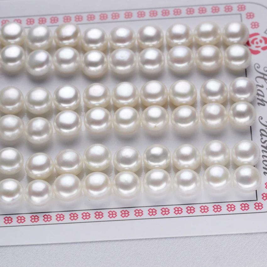Натуральный белый пресноводный жемчуг FWP с отверстием на 1/2 отверстий класс 3 А 8-9