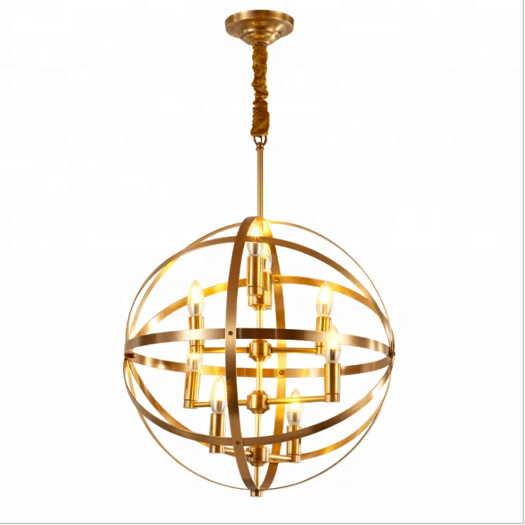 
European Classic Home decorative Round copper pendant hanging light 