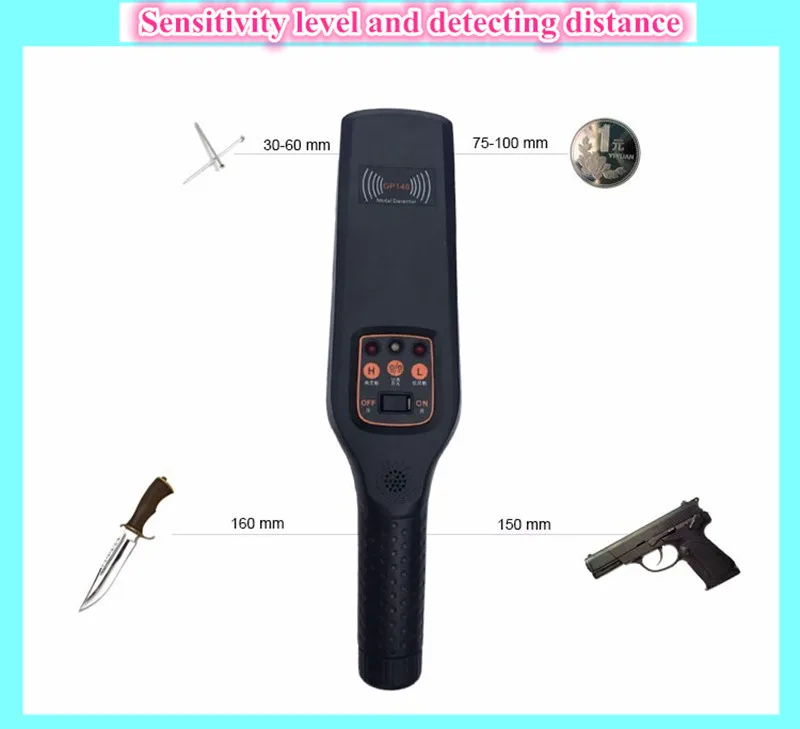 High sensitivity GP-140 handheld metal detector metal probe rod safety inspection instrument scanner