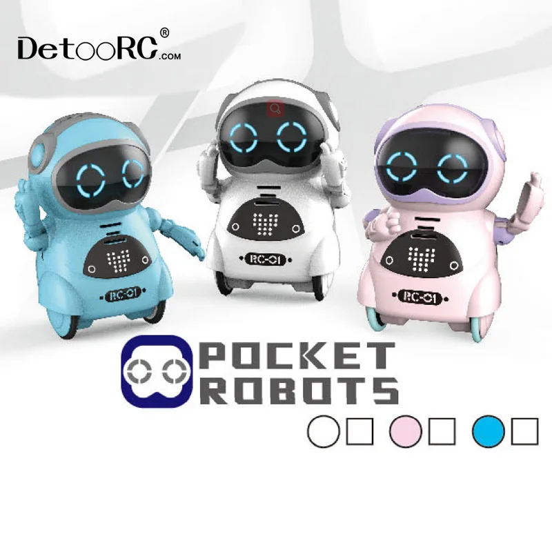 
Detoo Hot Selling Plastic Mini Toy Electric Pocket Robot With Music 