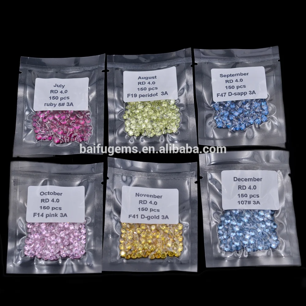 machine cut 12 month colors AAAAA top quality loose cz stone birthstone