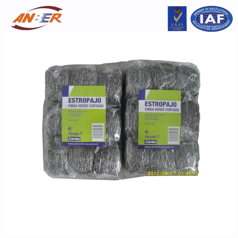 China Manufacture  Metal Kitchen Scourer Sponges  Pads Stainless Steel Scrubbers for Cleaning