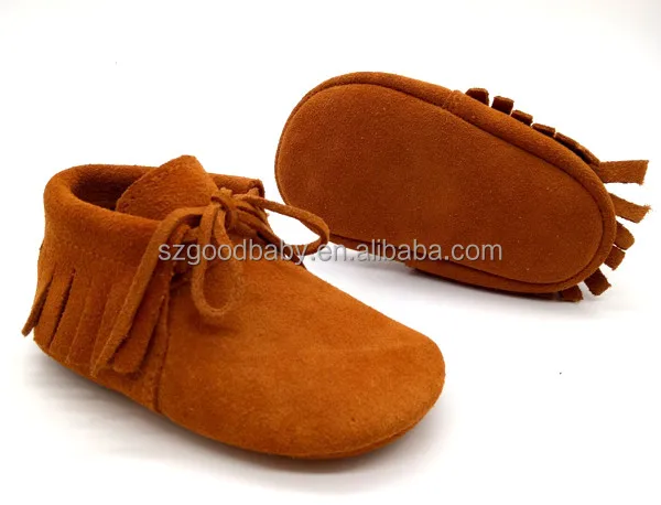 Australia tan suede cheap tassel toddler boy baby moccasins genuine leather