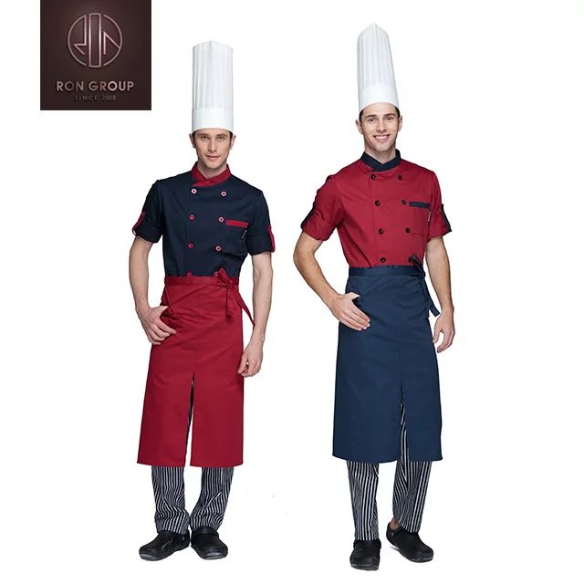 High Quality New Fashion Restaurant Hotel White/Black Chef Clothes Short Sleeve Chef Coat Jacket Uniform
