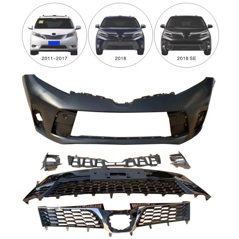 Very Durable Sienna Body Kits Front and Rear Bumper Body Kit For Toyota 2018