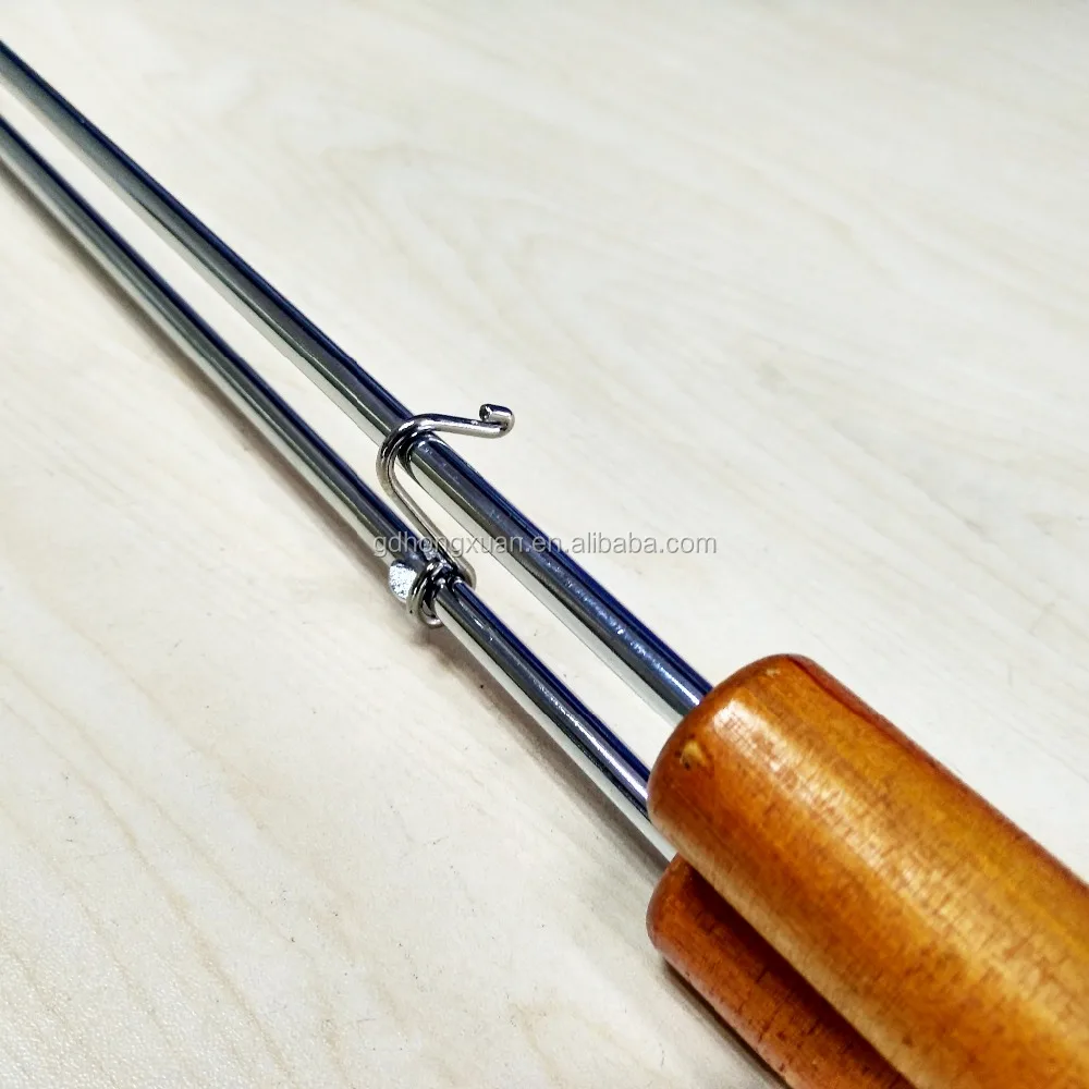 Heavy duty cast iron square pie iron grill sandwich maker long extended wood handle for camping cooking