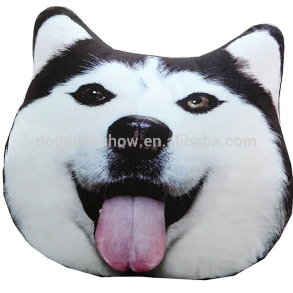 Оптовая продажа рекламная 3d декоративная подушка в форме животного модная забавная плюшевая мягкая для лица собаки