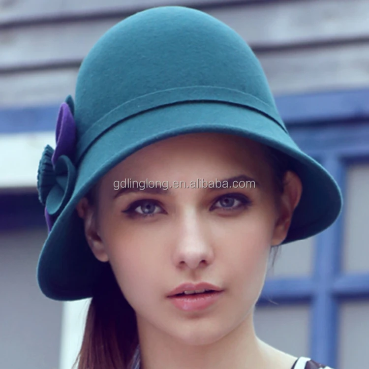 Наушники девушки шерсть фетровые шляпы колокол шляпы шаблон для продажи