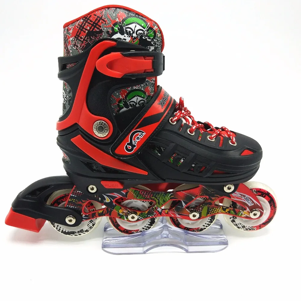 2022 hot sale straight pu wheel skates adjustable red blue pink inline skate shoes