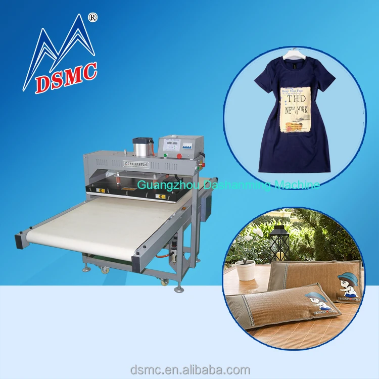 Factory direct price flow-line heat pressing machine for t shirt pillow bed sheet in Canada
