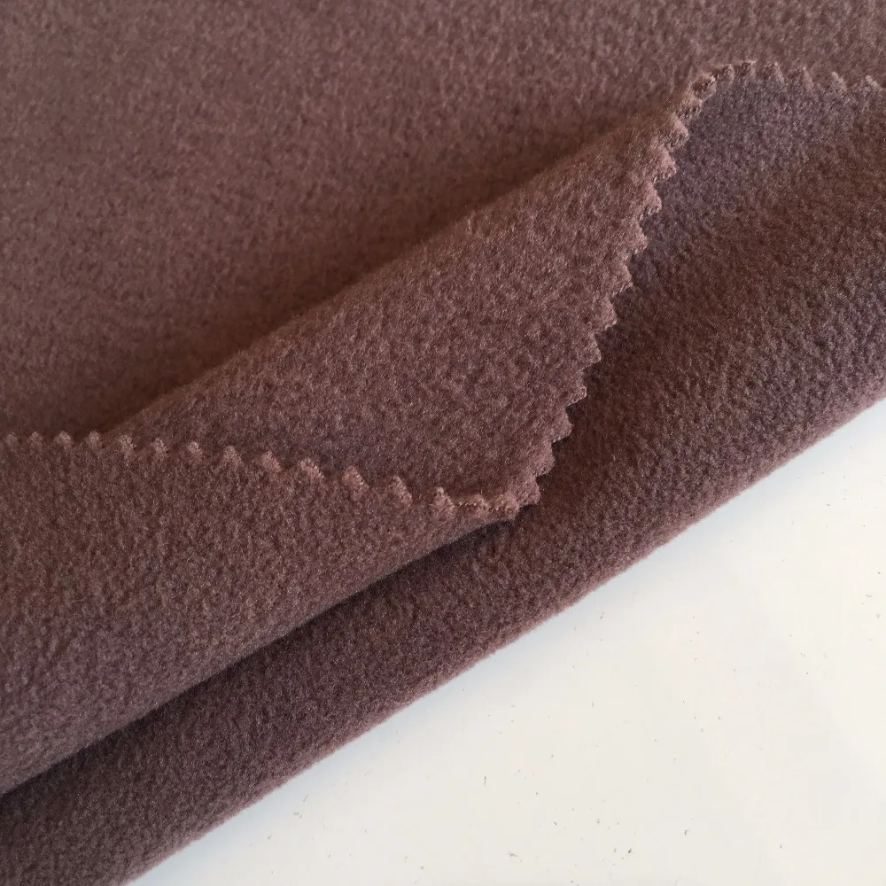 
polyester yarn wholesale two side brush one side antiplling microplush fabric for winter jacket 