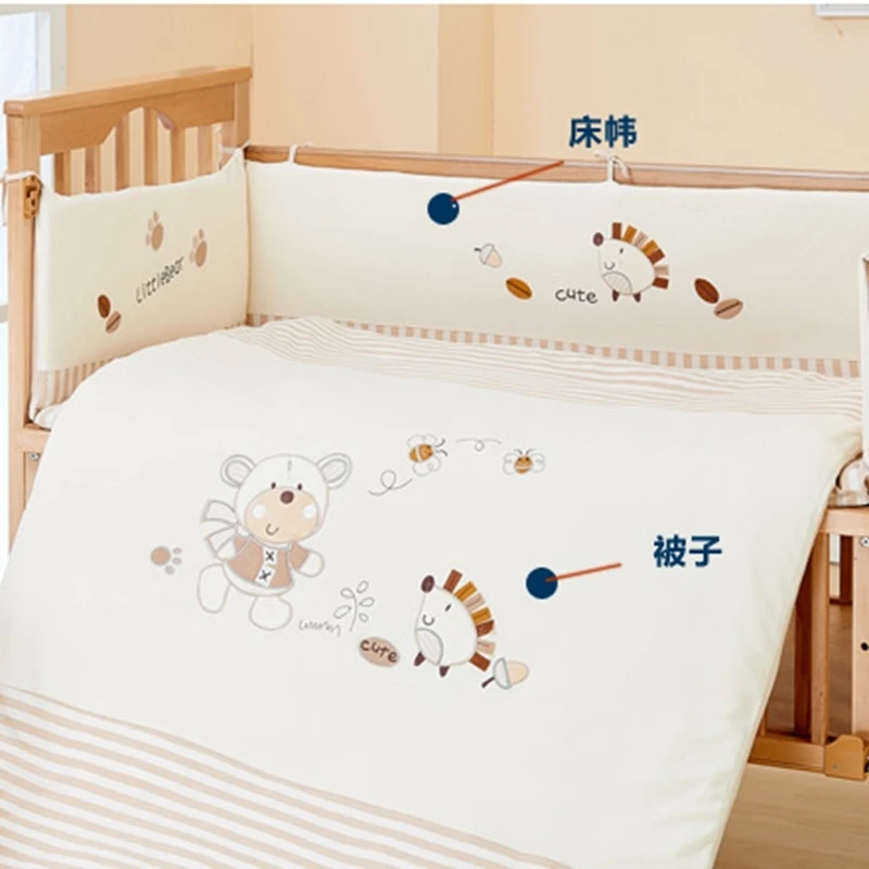 Детский мягкий 100% хлопок органический муслиновый Комплект постельного белья оптом детские кроватки наборы