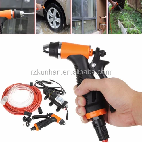 Portable Car High Pressure Washer 100W 160PSI High Pressure Self-Priming Car Wash Water Pump 12V Clean Kit
