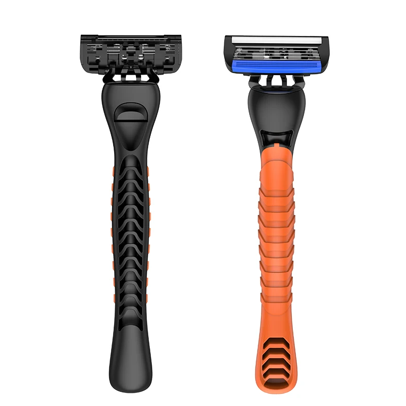 Men shaving razor high quality with five Sweden blade rubber handle system razor