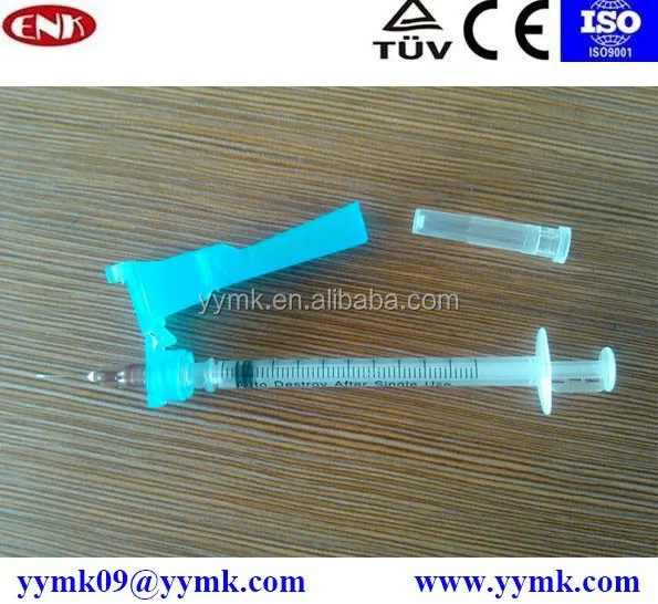 medical supplies retractable safety syringe,1cc syringe