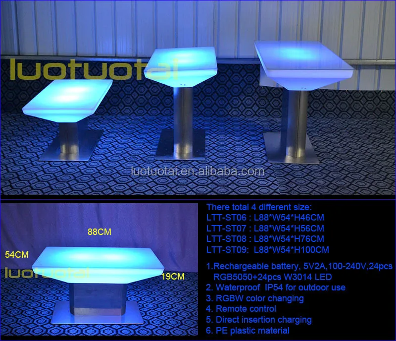 restaurant/livingroom/bar/club 16 color change Led dining table