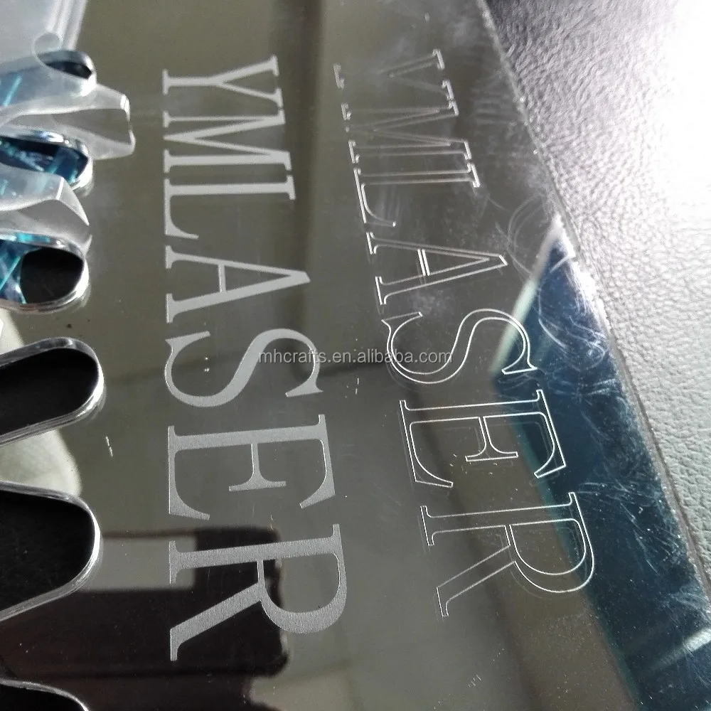 Fashion acrylic laser engraved round silver mirror double sided acrylic mirror sheet