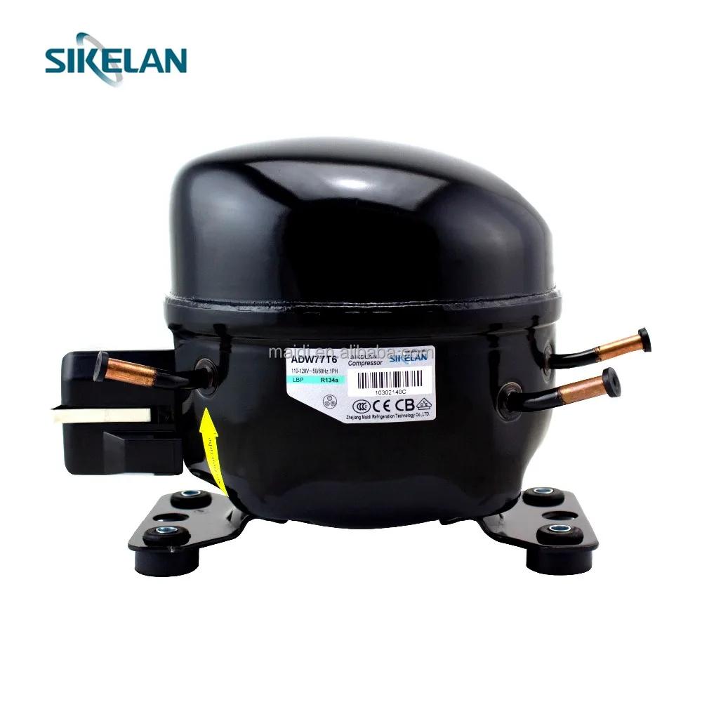ADW77T6 R134a 110v 120v SIKELAN domestic freezer fridge hermetically sealed AC motor reciprocating Refrigeration Compressor